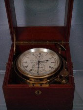 Mahogany marine chronometer, H