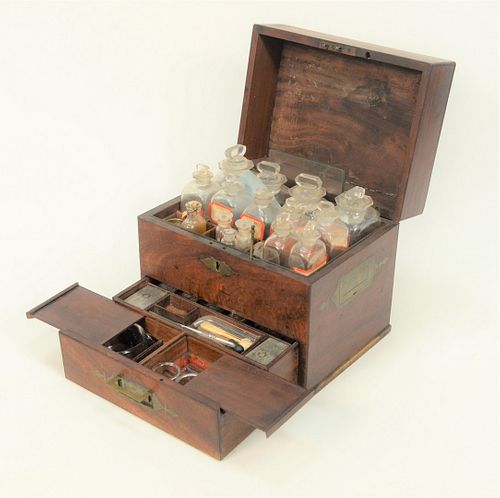 MAHOGANY MEDICAL APOTHECARY BOX,