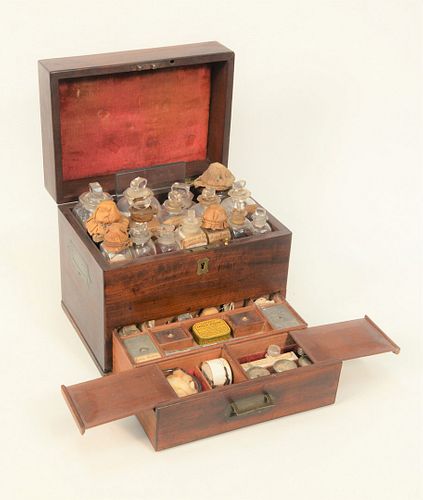 MAHOGANY MEDICAL APOTHECARY BOX,