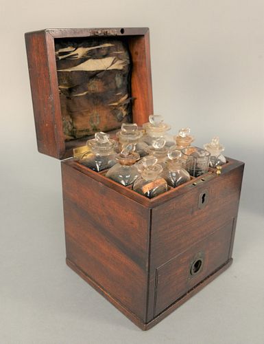 MAHOGANY MEDICAL APOTHECARY BOX,