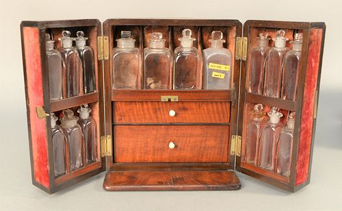 MAHOGANY MEDICAL APOTHECARY BOX