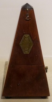 MAHOGANY METRONOME, H: 10 IN.