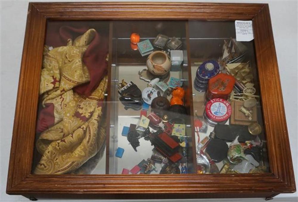 MAHOGANY MIRROR-BACK SHADOWBOX WITH