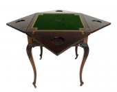 MAHOGANY NAPKIN FOLD GAME TABL
