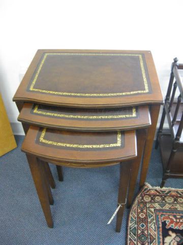 Mahogany Nest of Tables tooled