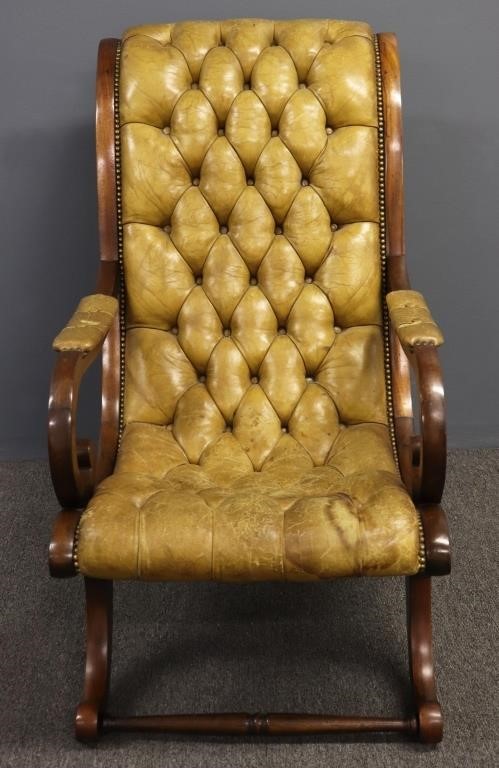 Mahogany open armchair, mid 19th