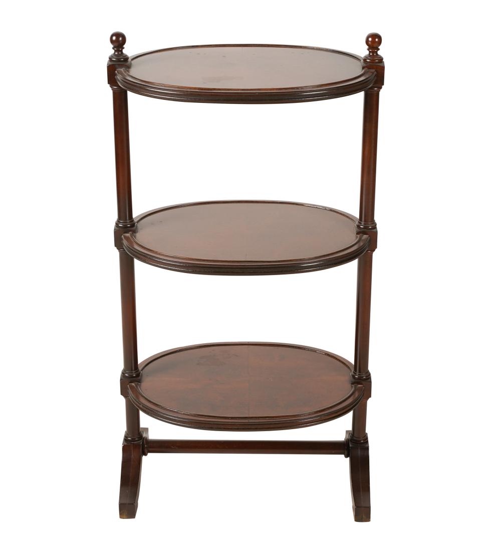 MAHOGANY OVAL THREE-TIERED
