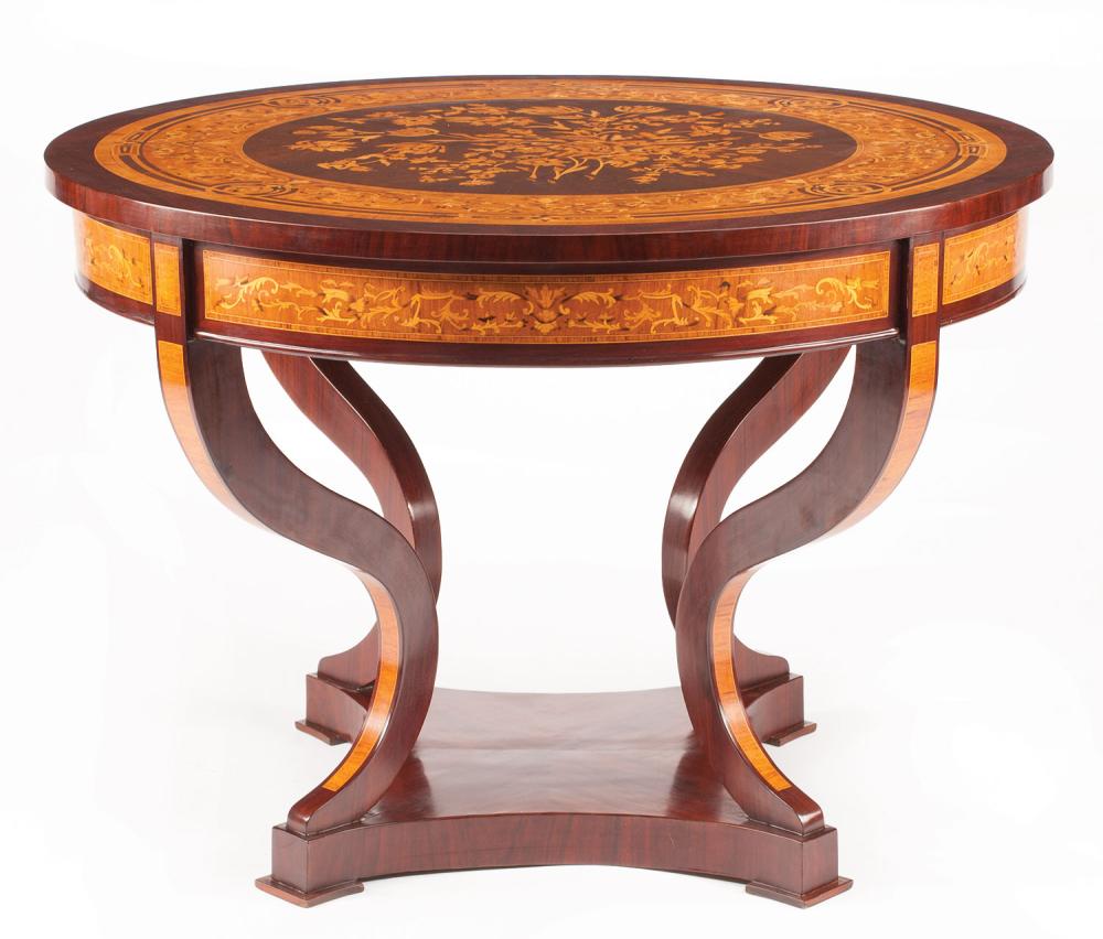 MAHOGANY, PARQUETRY AND MARQUETRY