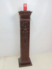 MAHOGANY PEDESTAL WITH APPLIED