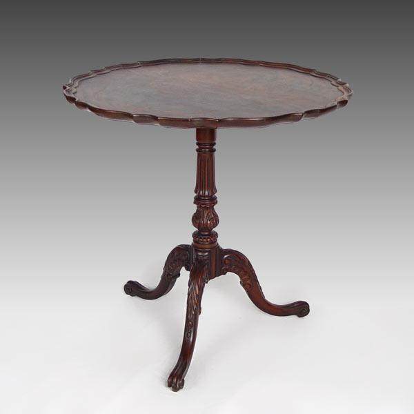 MAHOGANY PIE CRUST TILT TOP TEA