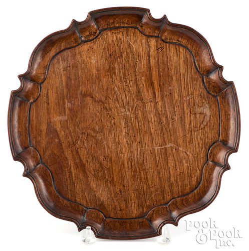 MAHOGANY PIECRUST TRAYMahogany