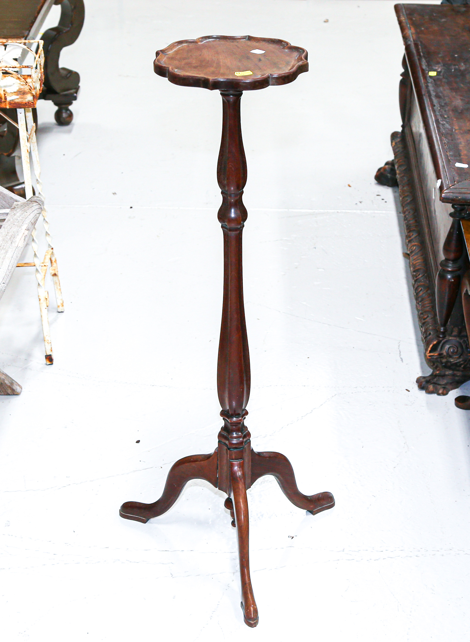 MAHOGANY PLANT STAND 35 1/2 in. H.