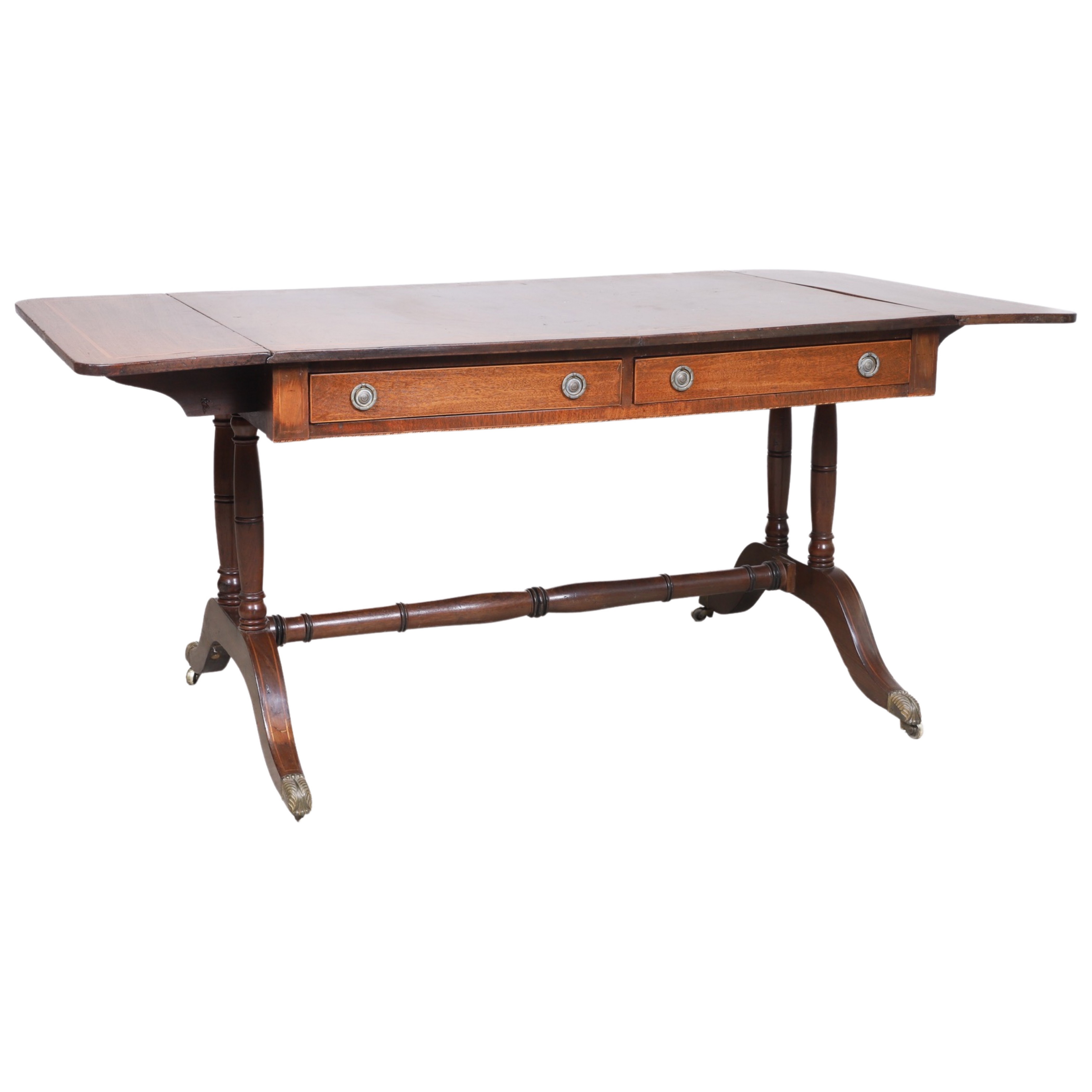 Mahogany Regency sofa table, raised
