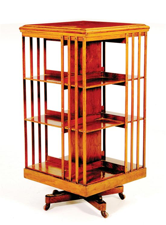 Mahogany revolving bookcase