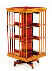 Mahogany revolving bookcase sq