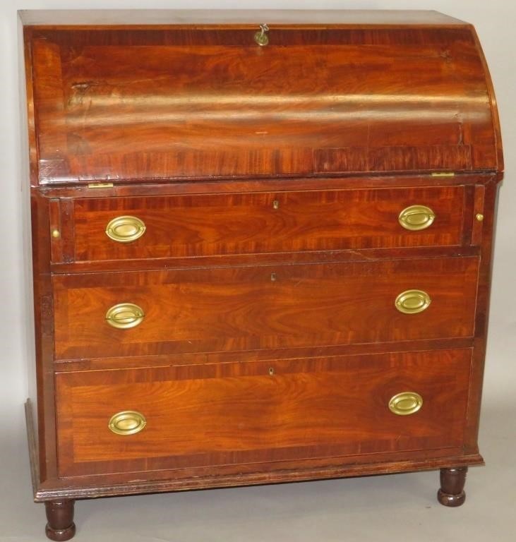 MAHOGANY ROUND FRONT DESKca.