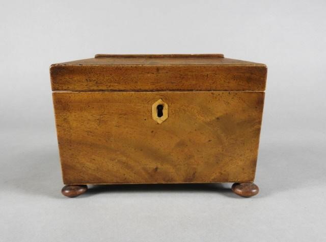 MAHOGANY SARCOPHAGUS SHAPED TEA