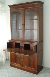 MAHOGANY SECRETARY BOOKCASE: E