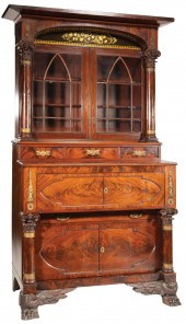 MAHOGANY SECRETARY BOOKCASE, P