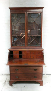MAHOGANY SECRETARY CABINET WIT