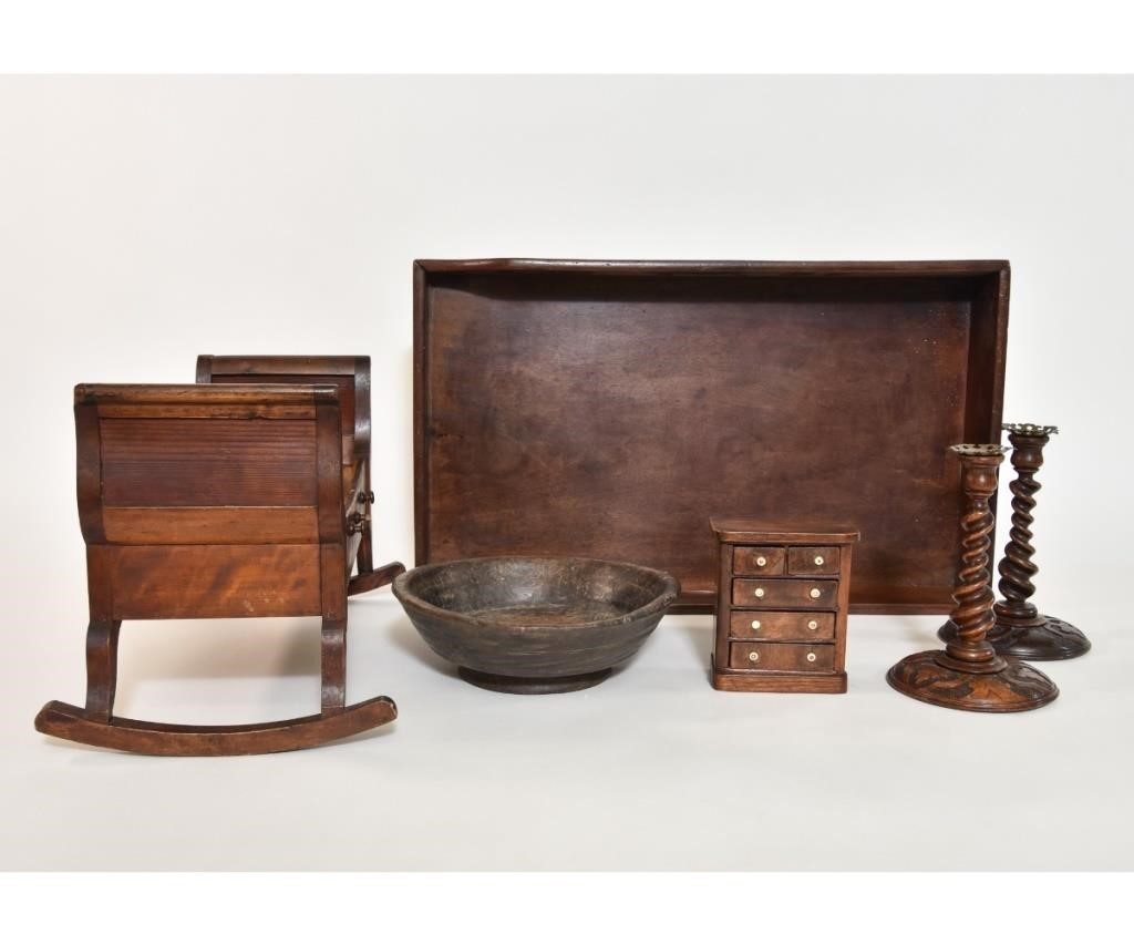 Mahogany serving tray, 19th c.