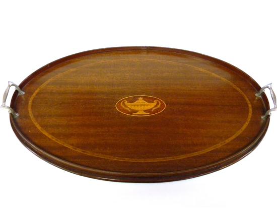 Mahogany serving tray  20th C. 
