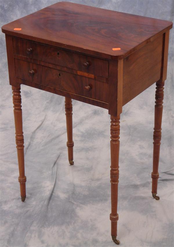 Mahogany Sheraton 2 drawer stand,