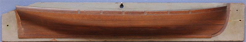 MAHOGANY SHIP'S HALF HULL ON