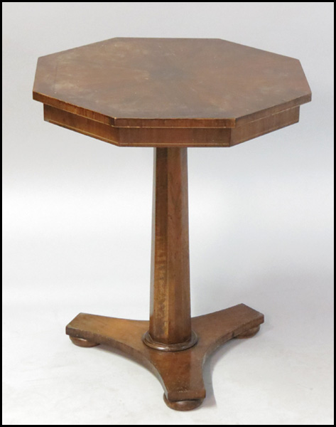 MAHOGANY SIDE TABLE. H: 28'' W: