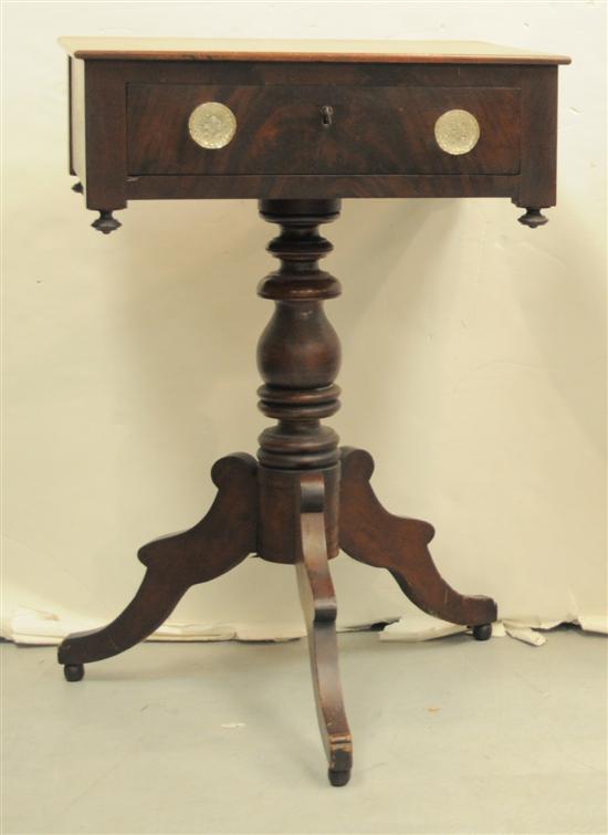 Mahogany single drawer stand  glass
