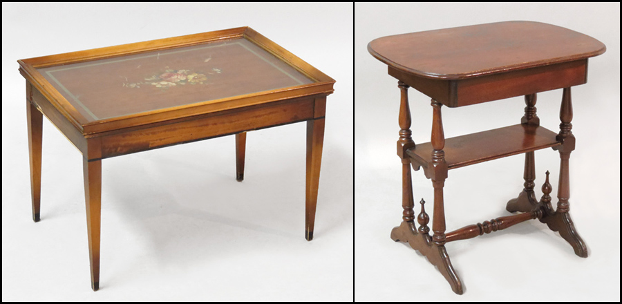 MAHOGANY SINGLE DRAWER TABLE.