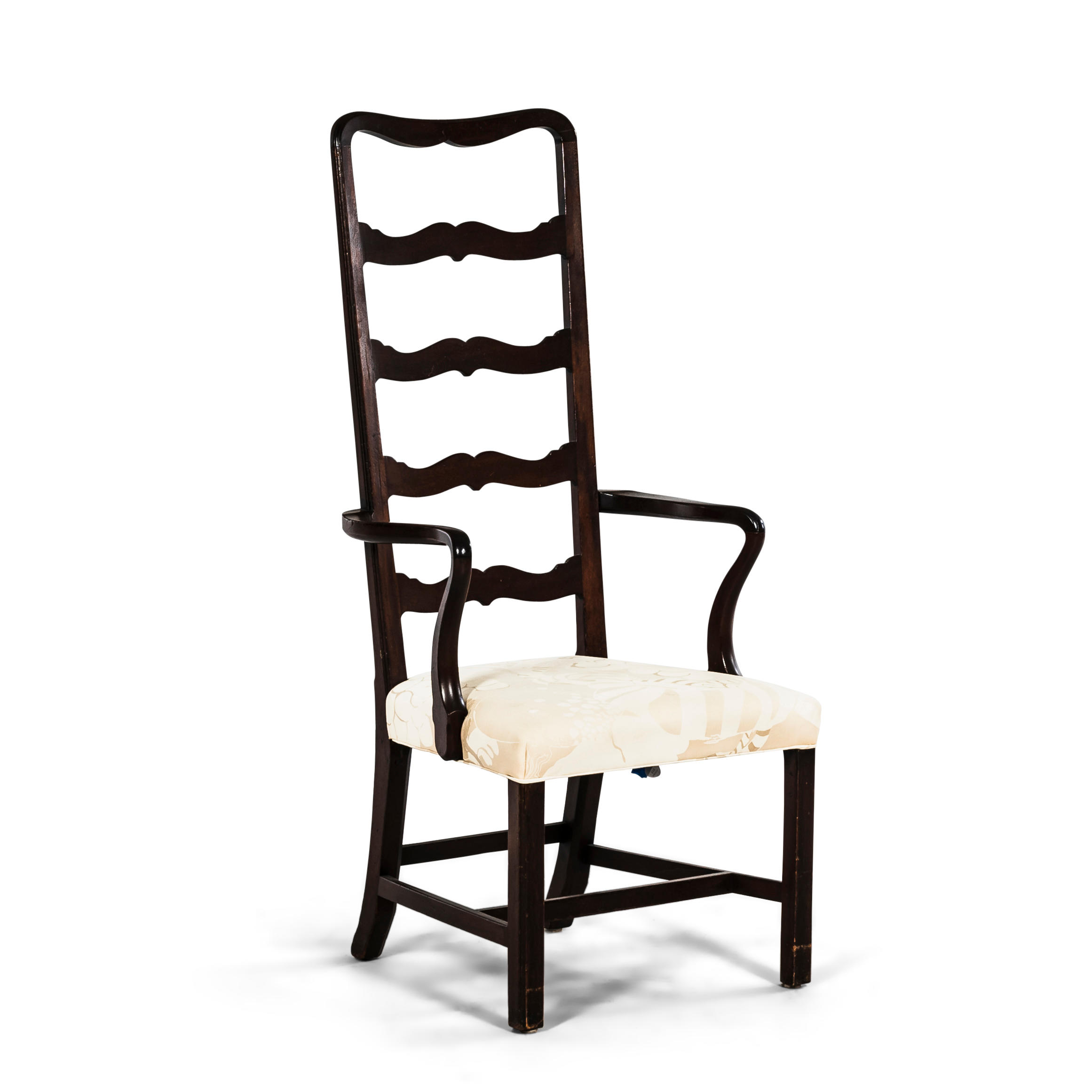 MAHOGANY SLAT-BACK ARMCHAIR,