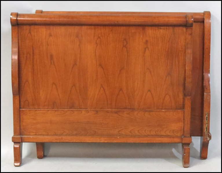 MAHOGANY SLEIGH BED. Comprised of a