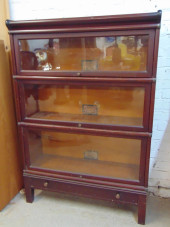 MAHOGANY STACK BOOKCASE, 3 SEC