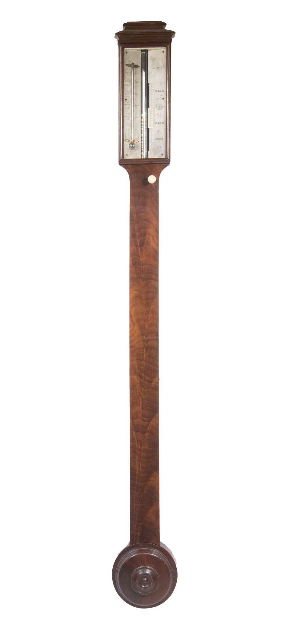 MAHOGANY STICK BAROMETER BY E.