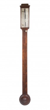 MAHOGANY STICK BAROMETER BY E.