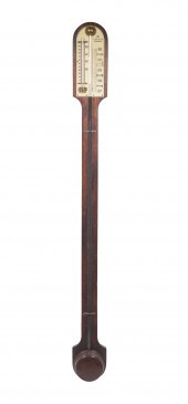 MAHOGANY STICK BAROMETER BY I.