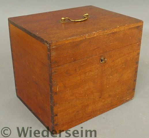 Mahogany storage box 19th c. with a