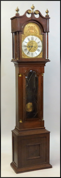 MAHOGANY TALL CASE CLOCK. With