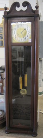 MAHOGANY TALL CASE HALL CLOCK