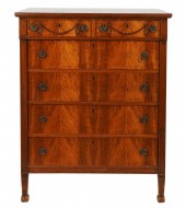 MAHOGANY TALL CHEST OF DRAWERS
