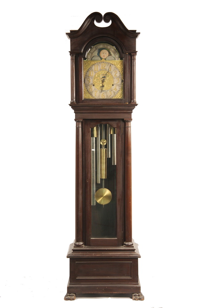 MAHOGANY TALL CLOCK - 1920s Vintage