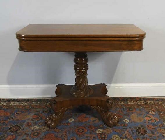 MAHOGANY TEA TABLE, ENGLISH, CA.