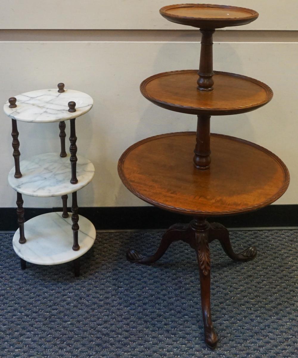 MAHOGANY THREE-TIER DUMBWAITER