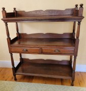 MAHOGANY THREE-TIER ETAGERE, 1