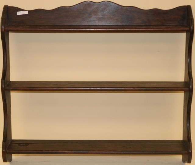 MAHOGANY THREE TIER HANGING SHELF
