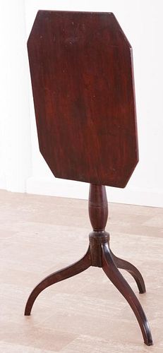 MAHOGANY TILT TOP CANDLE STAND, E