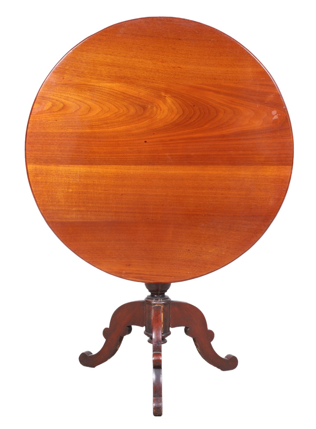 Mahogany tilt top tea table, turned