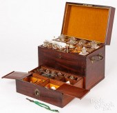 MAHOGANY TRAVELING APOTHECARY