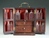 Mahogany traveling apothecary,